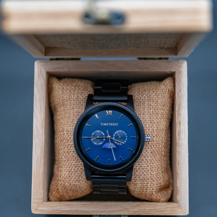 Montre en bois homme - Blue Moon