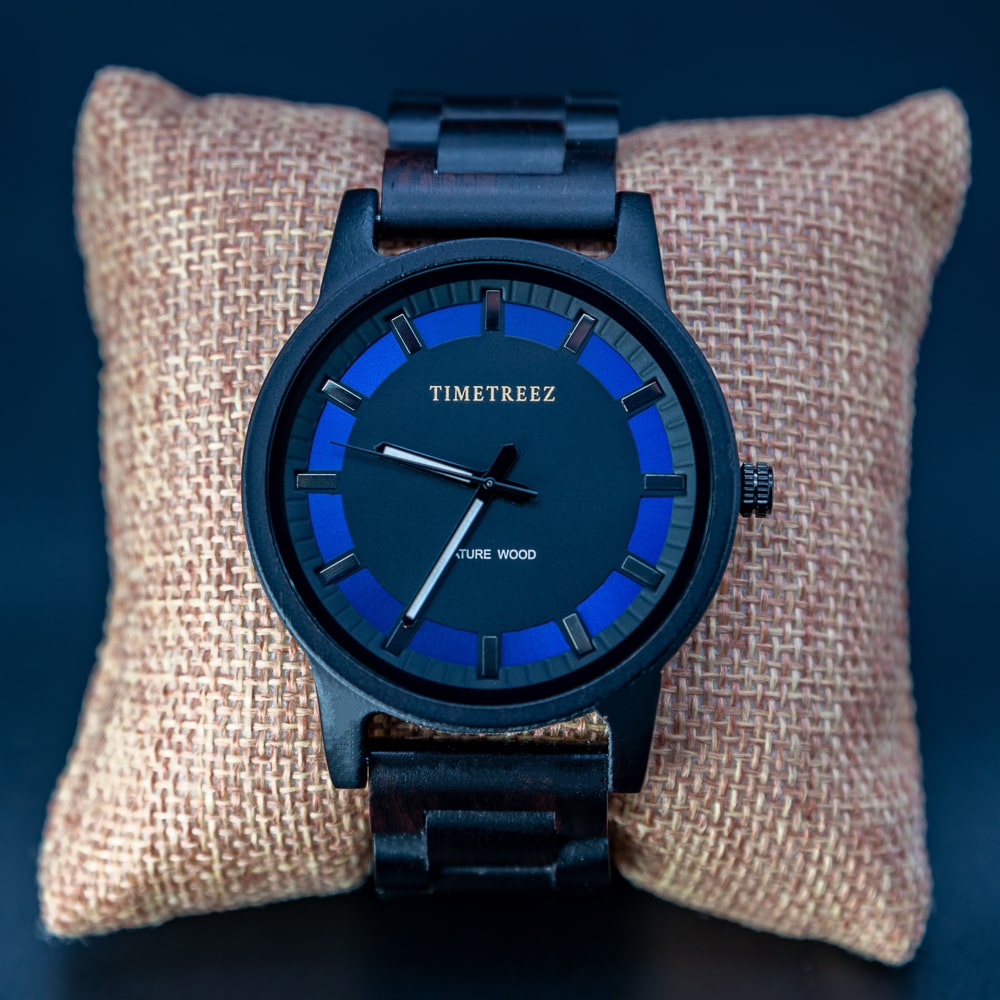 Montre en bois homme - Blue Mirror