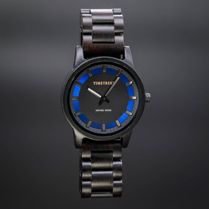 Montre en bois homme - Blue Mirror