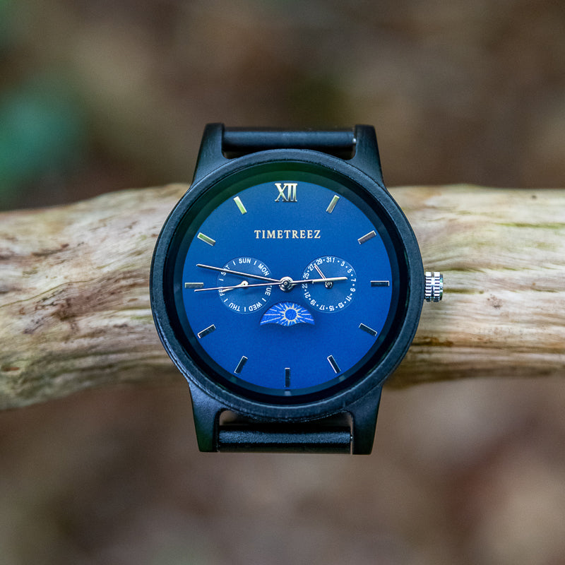 Montre en bois homme - Blue Moon