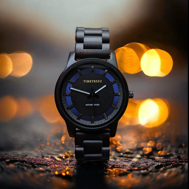 Montre en bois homme - Blue Mirror