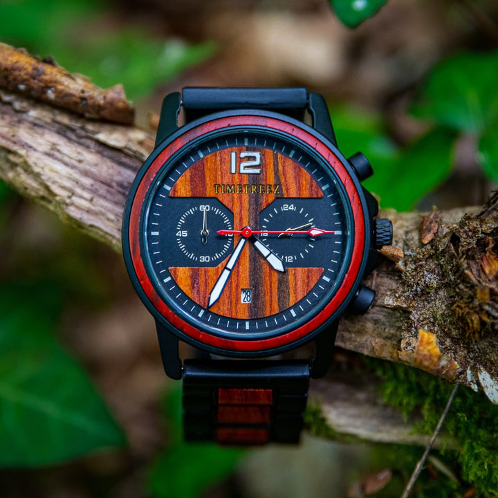 Montre en bois homme - Strong Red